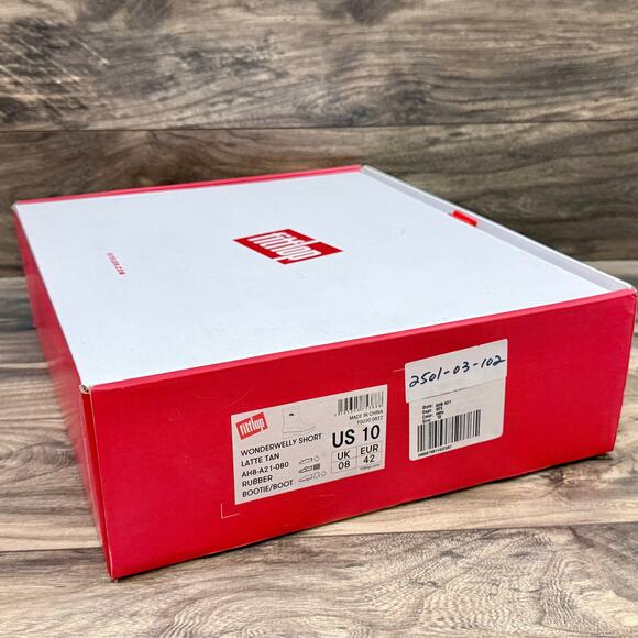 NIB FitFlop 10 Wonderwelly Short Waterproof Rubber Rain Boots Bootie Latte Tan - Picture 13 of 16